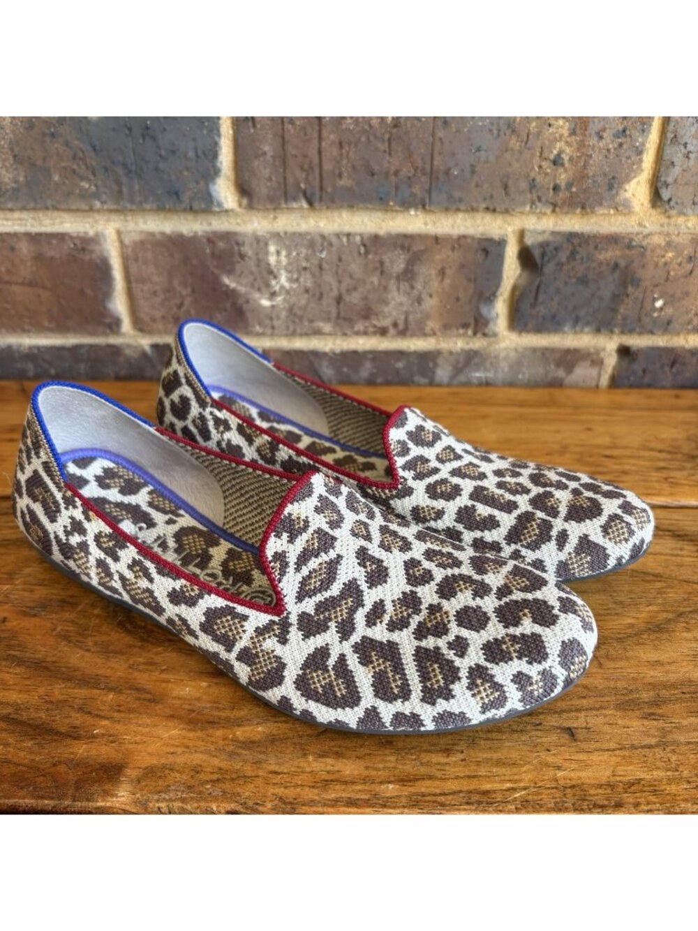 Rothy’s Women’s Size 8 Round Toe Knit Flats Animal Print Slip-On